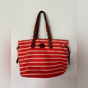 Dooney & Bourke Tote in Canvas with Leather Straps and Details.
